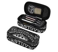 FJAUOQ Ouija Board Black Print Pencil Case Large Capacity Pencil Bag, Portable Pencil Pouch for Adults and Office, 8.3" L x 3.9" W x 2" H