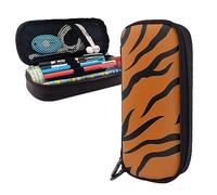 FJAUOQ Pencil Case Orange Tiger Leopard Printed Big Capacity Pencil Case Pencil Pouch Simple Stationery Organizer for Office Travel Holder Box