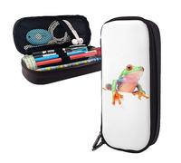 FJAUOQ Pencil Case Red Eyed Monkey Frog Animals Printed Big Capacity Pencil Case Pencil Pouch Simple Stationery Organizer for Office Travel Holder Box