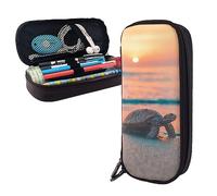 FJAUOQ Pencil Case Sea Turtle Sunset Printed Big Capacity Pencil Case Pencil Pouch Simple Stationery Organizer for Office Travel Holder Box