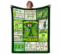 FJAUOQ Pickle Blanket Funny Gift for Girl Women,Soft Flannel Pickles Merch Throw Blankets Best Pickle Lovers Present Birthday Gifts Pickles Stuff Blanket for Boys Kids Adults 50"x40"
