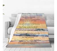 FJAUOQ Psalm 23 Blanket Christian Gifts Religious Bible Verse Scripture Throw Blanket Comfy Plush Flannel Fleece Warm Soft Fluffy Fuzzy Blanket for Prayer Women Teens for Bed Sofa Couch 60"X80"