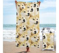FJAUOQ Quick Dry Towel Mr Doge Meme Beach Towel Microfiber Quick Dry Sand Free Towel Travel Beach Towels with Pocket for Women Men Lightweight Beach Towel Pool Swimming Gym Travel Gift