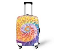 FJAUOQ Rainbow Abstract Art Spiral Travel Suitcase Protector Washable Summer, Beach, Holiday Fractal Art Luggage Cover Fits 18"-32" Luggage for Women