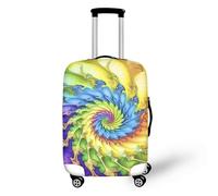 FJAUOQ Rainbow Spiral Abstract Art Luggage Cover,Beach Vacations Luggage Covers,Fractal Art Luggage Protective Cove with Zipper Suitable for 18-32 Inch