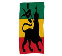FJAUOQ Rastafarian Flag,Bath Towels/Hand Towels/Washcloths,Rastafarian Flag Judah Lion Reggae Music,Bathroom Towels|Soft & Absorbent Towels for Bathroom,Green Yellow Red,12x27.5in