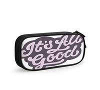 FJAUOQ Slogan Large Capacity Pen Pencil Case It's All Good Inspirational Quote Handwriting Simple Stationery Bag Holder for School Office Student Girls Boys