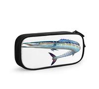 FJAUOQ Spanish Mackerel Large Capacity Pen Pencil Case Wahoo Fish Bog Fish Sea Ocean Animal Catch Fishing Nature Simple Stationery Bag Holder for School Office Student Girls Boys