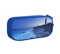 FJAUOQ The Seaside Lighthouse Pencil Case Big Capacity Pen Marker Box Makeup Bag Polyester Stationery Organizer with for School Office