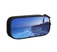 FJAUOQ The Seaside Lighthouse Pencil Case Big Capacity Pen Marker Box Makeup Bag Polyester Stationery Organizer with for School Office