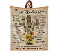 FJAUOQ to My Godmother Blanket,Sunflower Embracing Godmother Gifts of Hope and Love,Fleece Blanket,Birthday Christmas,Godmother Throw Blanket