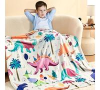 FJAUOQ Toddler Fleece Dinosaur Blanket for Boys, Soft Throw Blanket with Dinosaur Print, Birthday Christmas Halloween Decor for Children, 50"x60"