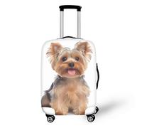 FJAUOQ Vivid Cute Yorkshire Pattern Travel Suitcase Protector Washable Summer Beach Holiday Dog Lover Luggage Cover Fits 18"-32" Luggage for Women