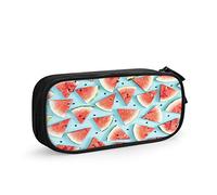 FJAUOQ Watermelon Big Capacity Pencil Case Summer Red Watermelon Slice Black Seed Pen Box Large Storage Bag Pouch School Stationary for Women Men