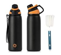 FJbottle Stainless Steel Sports Water Bottle with Magnetic Lid 1 L, 800 ml, 600 ml,Suitable for Carbonated Drinks Bicycle Water Bottle Thermal for School, Fitness