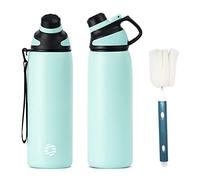 FJbottle Stainless Steel Sports Water Bottle with Magnetic Lid 1 L, 800 ml, 600 ml,Suitable for Carbonated Drinks Bicycle Water Bottle Thermal for School, Fitness,Green