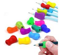FJDRSIG 10 Pcs Pencil Grips for Children, Silicone Ergonomic Pen Grips, Soft Writing Aid Grip, Colorful Pencil Holder for Kids, Preschoolers, Students, Adults and Arthritis (Random Colours)