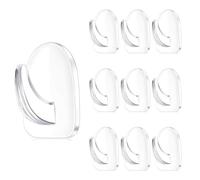FJDRSIG 10 Pcs Stick on Hooks, Strong Self Adhesive Hooks for Hanging, Heavy Duty Reusable Clear Plastic Hooks, Transparent Adhesive-Hook, for Kitchen Bathroom Bedroom Office Door Wall