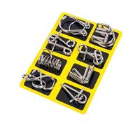 FJDRSIG 8 Pcs Metal Wire Puzzle Logic Brain Teaser Set, Classical Mini Metal Puzzles for Adults, Metals Puzzle, Brain Teaser Puzzles, Ideal Intelligence Toys Gifts for Kids And Adults