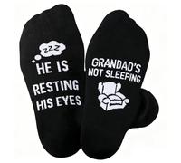 FJDRSIG Grandad Gifts, Funny Novelty Socks for Grandad, Non-Slip Anti-Chafe Grandad Socks, Grandad’s Not Sleeping, He is Resting His Eyes, Nice Christmas Birthday Father's Day Presents for Grandads