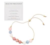 FJDRSIG Pregnancy Gifts,Healthy Pregnancy Moonstone Bracelet,Adjustable Exquisite Rose Quartz Bracelet,Baby Shower Mothers Day Jewellery,for First Time Pregnant Women New Moms & Expecting Mothers