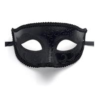 FJDRSIG Vintage Black Masquerade Mask,Venetian Mysterious Men masquerade mask,Party Eye Mask,Masquerade Mask for Men,Venetian Black Eye Masks,for Mens or Women Mardi Cosplay and Mysterious Mascarade