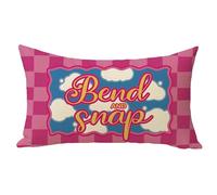 Fjfz Bend and Snap Lumbar Decorative Throw Pillow Cover 12 x 20, Rectangular Funny Movie Quote Pink Plaid Check Outdoor Home Decor, Farmhouse Cloud Sofa Couch Cushion Case Housewarming Gift