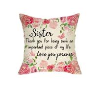 Fjfz to My Sister Gift from Sister Brother Floral Decorative Throw Pillow