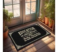 FJHG Doormats For Outdoor Entrance Funny Education Is Important But Belly Dancing Is Importanter Doormat Funny Decor For Bar Decore For Room(50X80CM)
