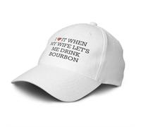 FJHG Funny Hatfunny Baseball Hat I Love It When My Wife Let'S Me Drink Bourbon Casquette Accessories For Women Cool Hats For Men