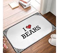 FJHG Indoor Welcome Mat I Love Bears Doormat Man Cave Decorations Spring Outdoor Decor(40X60CM)
