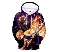 FJHYEEBN Demon Slayer Men's Hoodie 3D Print Pullover Winter Men's Hoodie Casual Long Sleeve, b, L