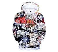 FJHYEEBN Men's Fairy Tail Anime Hoodie 3D Digital Print Natsu Lucy Erza Japanese Cosplay Hoodie, F, L