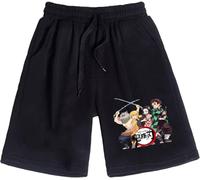 FJHYEEBN Unisex Demon Anime Slayer Cute Graphic Cotton Shorts with Drawstring Pockets Anime Gift for Fans