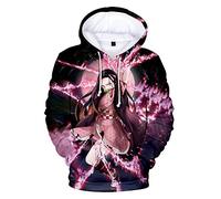 FJHYEEBN Unisex Demon Slayer Hoodie 3D Print Kamado Nezuko Anime Hoodie Cosplay Sweatshirt with Kangaroo Pocket, c, XL