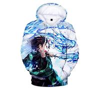 FJHYEEBN Unisex Demon Slayer Hoodie 3D Print Kamado Nezuko Anime Hoodie Cosplay Sweatshirt with Kangaroo Pocket, a, S