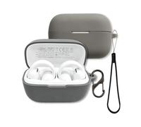 FJIASTB Case for Anker Soundcore C50i Open-Ear Headphones (Gray) | Soft Silicone Protective Cover with Carabiner and Lanyard, Shockproof