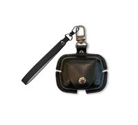 FJIASTB Case for Shokz OpenDots 2 Earbuds (Black) | Leather Texture Shockproof Protective Cover with Carabiner and Lanyard