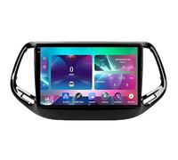 FJINQIANG Double Din Android 15 Car Stereo 9 Inch Touch Screen for Jeep Compass 2016-2018 Plug and Play with Wireless Carplay Android Auto GPS Bluetooth Mirror Connection,8 Core 4G+Wifi 6G+128G