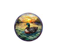 FJISD 1-3pcs 25.4cm Duck Colorful Stickers for Glass Windows Anti-Collision Window Stickers for Birds Strikes Non Adhesive Static PVC Film