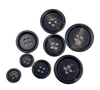 FJISD 12-25MM 10/20PCS Four Eye Real Horn Buttons For Suits Real Buffalo Horn Blazer Buttons Black Horn Button Coat Suit Buttons For Men/Women