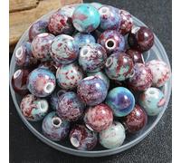 FJISD 12mm 50/100pcs Large Hole Beads Kiln Changes Ceramic Beads Round Porcelain Beads For Diy Crafts Jewelry Making Bracelet Charms Beads