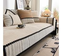 FJISD 70-110 * 70-240CM Patchworks Chenille Sofa covers with Edge 1-4Seater Non-Slip Corner Couch Cover Washable Furniture Protector for Pets