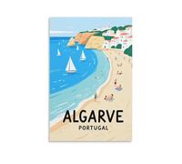 FJIWECWSQ Algarve Portugal Vintage Travel Poster 12x18inch(30x45cm) Canvas Wall Art Painting Prints