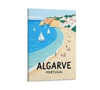 FJIWECWSQ Algarve Portugal Vintage Travel Poster 20x30inch(50x75cm) Canvas Wall Art Painting Prints