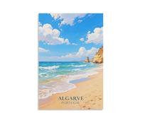 FJIWECWSQ Algarve Portugal Vintage Travel Posters 20x30inch(50x75cm) Canvas Wall Art Painting Prints