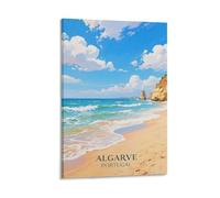 FJIWECWSQ Algarve Portugal Vintage Travel Posters 24x36inch(60x90cm) Canvas Wall Art Painting Prints