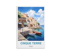 FJIWECWSQ Cinque Terre Italy Vintage Travel Poster 20x30inch(50x75cm) Canvas Wall Art Painting Prints