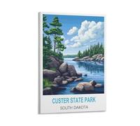 FJIWECWSQ Custer State Park South Dakota Vintage Travel Posters 08x12inch(20x30cm) Canvas Wall Art Painting Prints