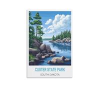 FJIWECWSQ Custer State Park South Dakota Vintage Travel Posters 12x18inch(30x45cm) Canvas Wall Art Painting Prints